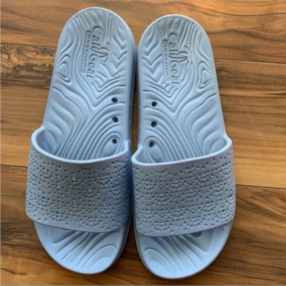 Sketchers Light Blue Cali Gear water Slide Sandals 9 - Picture 2 of 5
